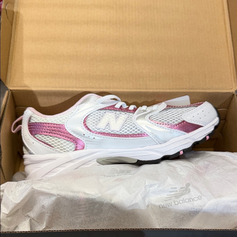 New Balance White and Pink Athletic Shoes